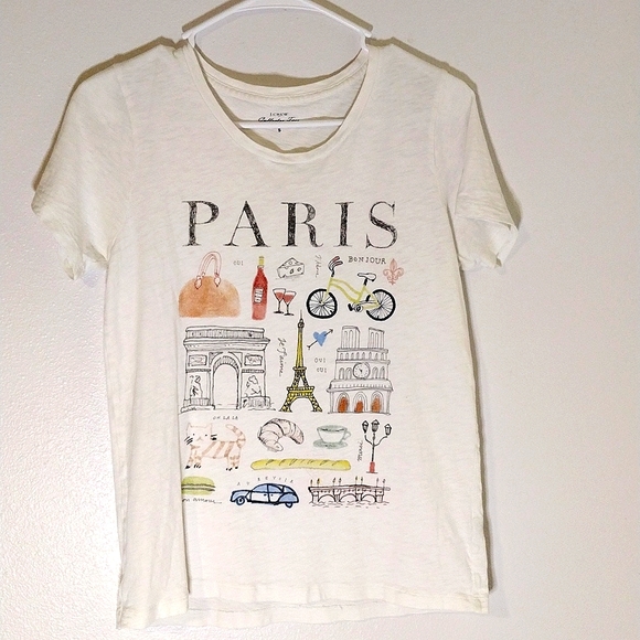 J Crew Small Collector Tees Paris cozy soft cute t shirt short sleeve - Picture 3 of 7